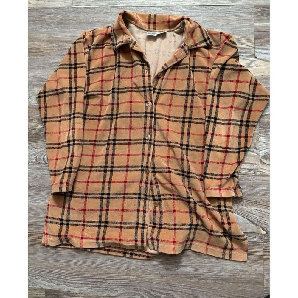 Jason‎ Maxwell velour button up top size large